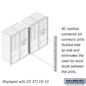 SALSBURY INDUSTRIES 3711CK Horizontal Mailbox Connector Kit, 4C, 1 x 36.5 x 1.5 Inch Size, Recessed Mounted | CE7JFJ