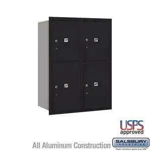 SALSBURY INDUSTRIES 3711D-4PBRU Outdoor Parcel Locker, 31.125 x 41 x 17 Inch Size, 11 Door High, Black, Black | CE7DXA