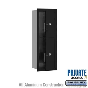 SALSBURY INDUSTRIES 3711S-2PBFP Outdoor Parcel Locker, 16.375 x 41 x 17 Inch Size, With Private Access, Black | CE7DWQ