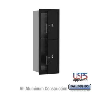 SALSBURY INDUSTRIES 3711S-2PBFU Outdoor Parcel Locker, 16.375 x 41 x 17 Inch Size, 11 Door High, Black, Black | CE7DWT