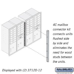 SALSBURY INDUSTRIES 3712CK Horizontal Mailbox Connector Kit, 1 x 39.62 x 1.5 Inch Size, Recessed Mounted | CE7JFK