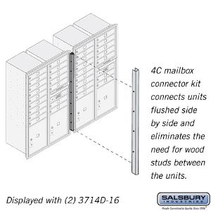 SALSBURY INDUSTRIES 3714CK Horizontal Mailbox Connector Kit, 1 x 45.87 x 1.5 Inch Size, Recessed Mounted | CE7JFM