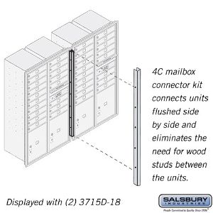 SALSBURY INDUSTRIES 3715CK Horizontaler Briefkasten-Anschlusssatz, 4C, 1 x 49 x 1.5 Zoll Größe, Einbaumontage | CE7JFN