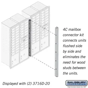 SALSBURY INDUSTRIES 3716CK Horizontal Mailbox Connector Kit, 1 x 50.75 x 1.5 Inch Size, Recessed Mounted | CE7JFX