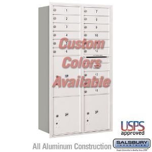 SALSBURY INDUSTRIES 3716D-15CRU Standard Horizontal MailBox, 4C, 31.125 x 56.75 x 17 Inch Size | CE7JCW