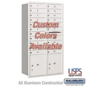 SALSBURY INDUSTRIES 3716D-20CRU Standard Horizontal MailBox, 4C, 31.125 x 56.75 x 17 Inch Size | CE7JCH