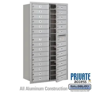 SALSBURY INDUSTRIES 3716D-29AFP Standard Horizontal MailBox, 4C, 31.125 x 56.75 x 17 Inch Size, Aluminium | CE7HML