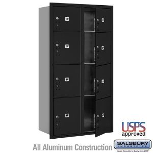 SALSBURY INDUSTRIES 3716D-8PBFU Outdoor Parcel Locker, 31.125 x 56.75 x 17 Inch Size, Black, Recessed Mounted | CE7HPN