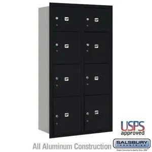 SALSBURY INDUSTRIES 3716D-8PBRU Outdoor Parcel Locker, 31.125 x 56.75 x 17 Inch Size, Black, Recessed Mounted | CE7HPP