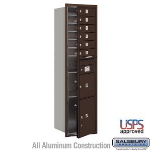 SALSBURY INDUSTRIES 3716S-06ZFU Standard Horizontal MailBox, 4C, 16.375 x 56.75 x 17 Inch Size, Bronze | CE7HNF