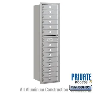 SALSBURY INDUSTRIES 3716S-14ARP Standard Horizontal MailBox, 4C, 16.375 x 56.75 x 17 Inch Size, Aluminium | CE7HLE