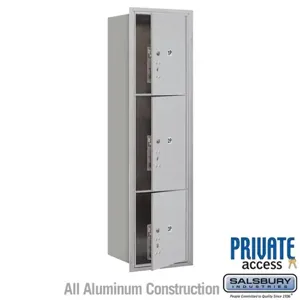 SALSBURY INDUSTRIES 3716S-3PAFP Outdoor Parcel Locker, 16.375 x 56.75 x 17 Inch Size, Aluminium | CE7HNU