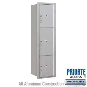 SALSBURY INDUSTRIES 3716S-3PARP Outdoor Parcel Locker, 16.375 x 55 x 17 Inch Size, Aluminium, Recessed Mounted | CE7HNV