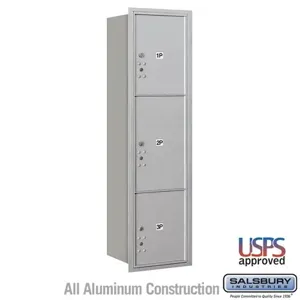 SALSBURY INDUSTRIES 3716S-3PARU Outdoor Parcel Locker, 16.375 x 56.75 x 17 Inch Size, Aluminium | CE7HNX