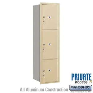 SALSBURY INDUSTRIES 3716S-3PSRP Outdoor Parcel Locker, 16.375 x 55 x 17 Inch Size, With Private Access | CE7HPH