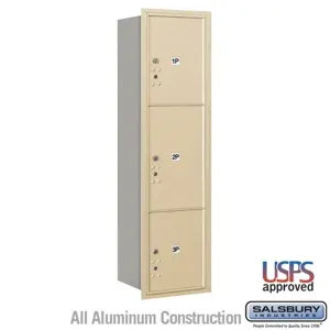 SALSBURY INDUSTRIES 3716S-3PSRU Outdoor Parcel Locker, 16.375 x 56.75 x 17 Inch Size, Sandstone | CE7HPK