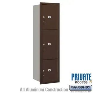 SALSBURY INDUSTRIES 3716S-3PZRP Outdoor Parcel Locker, 16.375 x 55 x 17 Inch Size, With Private Access | CE7HPD