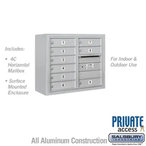 SALSBURY INDUSTRIES 3806D-09AFP Standard Horizontal MailBox, 4C, 32.25 x 24.625 x 17.5 Inch Size, Aluminium | CE7EHL