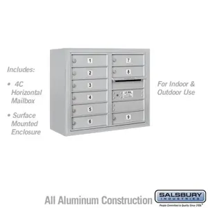 SALSBURY INDUSTRIES 3806D-09AFU Standard Horizontal MailBox, 4C, 32.25 x 24.625 x 17.5 Inch Size, Aluminium | CE7EHM