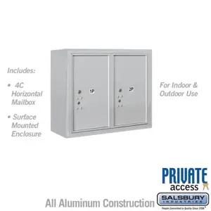 SALSBURY INDUSTRIES 3806D-2PAFP Outdoor Parcel Locker, 32.25 x 24.625 x 17.5 Inch Size, 6 Door High, Aluminium | CE7EJD