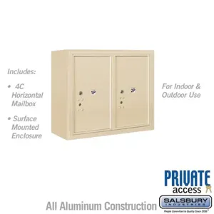 SALSBURY INDUSTRIES 3806D-2PSFP Outdoor Parcel Locker, 32.25 x 24.625 x 17.5 Inch Size, With Private Access | CE7EJK