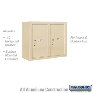 SALSBURY INDUSTRIES 3806D-2PSFU Outdoor Parcel Locker, 32.25 x 24.625 x 17.5 Inch Size, 6 Door High, Sandstone | CE7EJL