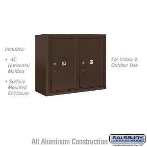 SALSBURY INDUSTRIES 3806D-2PZFU Outdoor Parcel Locker, 32.25 x 24.625 x 17.5 Inch Size, 6 Door High, Bronze | CE7EJJ