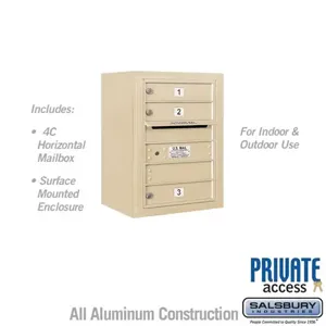 SALSBURY INDUSTRIES 3806S-03SFP Standard Horizontal MailBox, 4C, 17.5 x 24.625 x 17.5 Inch Size, 6 Door High | CE7EGY