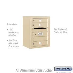 SALSBURY INDUSTRIES 3806S-03SFU Standard Horizontal MailBox, 4C, 17.5 x 24.625 x 17.5 Inch Size, 6 Door High | CE7EGZ