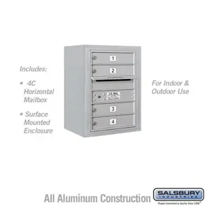 SALSBURY INDUSTRIES 3806S-04AFU Standard Horizontal MailBox, 4C, 17.5 x 24.625 x 17.5 Inch Size, 6 Door High | CE7EHB