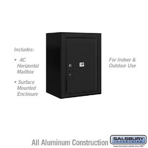 SALSBURY INDUSTRIES 3806S-1PBFU Outdoor Parcel Locker, 17.5 x 24.625 x 17.5 Inch Size, 6 Door High, Black | CE7EHY