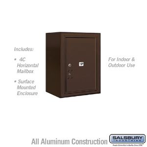 SALSBURY INDUSTRIES 3806S-1PZFU Outdoor Parcel Locker, 17.5 x 24.625 x 17.5 Inch Size, 6 Door High, Bronze | CE7EJA