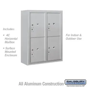 SALSBURY INDUSTRIES 3810D-4P Standard Horizontal MailBox, 4C, 32.25 x 38.625 x 17.5 Inch Size, 10 Door High | CE7JUC