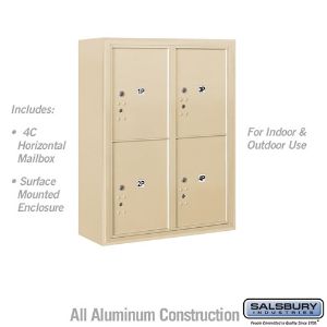 SALSBURY INDUSTRIES 3810D-4PSFU Outdoor Parcel Locker, 32.25 x 38.625 x 17.5 Inch Size, 10 Door High, Sandstone | CE7XXM