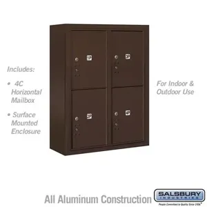 SALSBURY INDUSTRIES 3810D-4PZFU Outdoor Parcel Locker, 32.25 x 38.625 x 17.5 Inch Size, 10 Door High, Bronze | CE7XXK