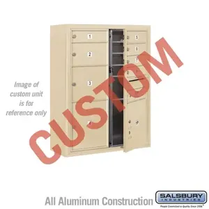 SALSBURY INDUSTRIES 3810D-CSFU Standard Horizontal MailBox, 4C, 32.25 x 38.625 x 17.5 Inch Size, 10 Door High | CE7KEM