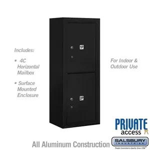 SALSBURY INDUSTRIES 3810S-2PBFP Outdoor Parcel Locker, 17.5 x 38.625 x 17.5 Inch Size, 10 Door High, Black | CE7XWY