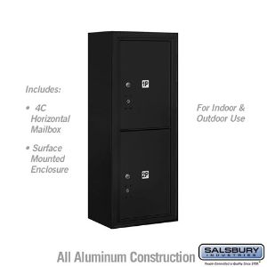 SALSBURY INDUSTRIES 3810S-2PBFU Outdoor Parcel Locker, 17.5 x 38.625 x 17.5 Inch Size, 10 Door High, Black | CE7XWZ