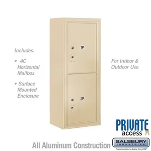 SALSBURY INDUSTRIES 3810S-2PSFP Outdoor Parcel Locker, 17.5 x 38.625 x 17.5 Inch Size, 10 Door High, Sandstone | CE7XXC