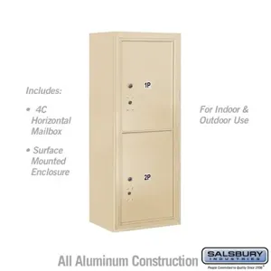 SALSBURY INDUSTRIES 3810S-2PSFU Outdoor Parcel Locker, 17.5 x 38.625 x 17.5 Inch Size, 10 Door High, Sandstone | CE7XXD