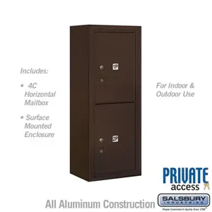 SALSBURY INDUSTRIES 3810S-2PZFP Outdoor Parcel Locker, 17.5 x 38.625 x 17.5 Inch Size, 10 Door High, Bronze | CE7XXA