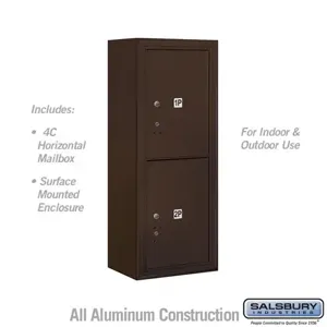 SALSBURY INDUSTRIES 3810S-2PZFU Outdoor Parcel Locker, 17.5 x 38.625 x 17.5 Inch Size, 10 Door High, Bronze | CE7XXB