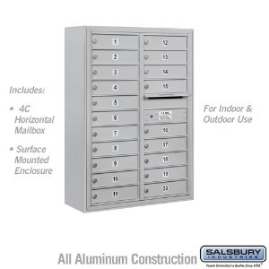 SALSBURY INDUSTRIES 3811D-20AFU Standard Horizontal MailBox, 4C, 32.25 x 42.125 x 17.5 Inch Size, Aluminium | CE7DYH