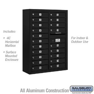 SALSBURY INDUSTRIES 3811D-20BFU Standard Horizontal MailBox, 4C, 32.25 x 42.125 x 17.5 Inch Size, 11 Door High | CE7DYK