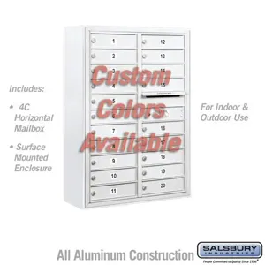 SALSBURY INDUSTRIES 3811D-20CFU Standard Horizontal MailBox, 4C, 32.25 x 42.125 x 17.5 Inch Size, 11 Door High | CE7JUZ