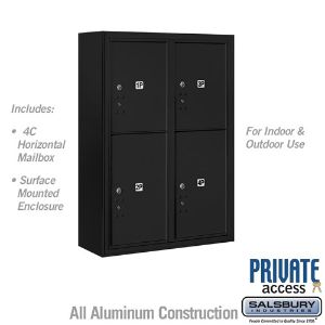 SALSBURY INDUSTRIES 3811D-4PBFP Outdoor Parcel Locker, 32.25 x 42.125 x 17.5 Inch Size, With Private Access | CE7DZR