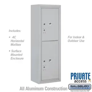 SALSBURY INDUSTRIES 3811S-2PAFP Horizontal Parcel Locker, 11 Door High, Aluminium, Surface Mounted | CE7DZH