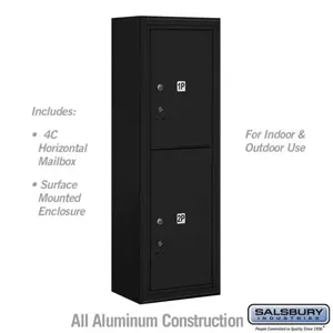 SALSBURY INDUSTRIES 3811S-2PBFU Outdoor Parcel Locker, 17.5 x 42.125 x 17.5 Inch Size, 11 Door High, Black | CE7DZL