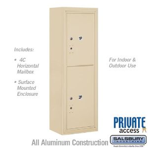 SALSBURY INDUSTRIES 3811S-2PSFP Outdoor Parcel Locker, 17.5 x 42.125 x 17.5 Inch Size, With Private Access | CE7DZP