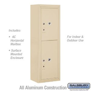 SALSBURY INDUSTRIES 3811S-2PSFU Outdoor Parcel Locker, 17.5 x 42.125 x 17.5 Inch Size, 11 Door High, Sandstone | CE7DZQ